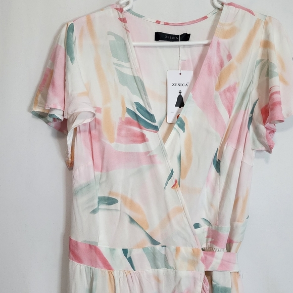 Zesica Boho Floral Wrap Maxi Dress Size Small - Picture 5 of 10